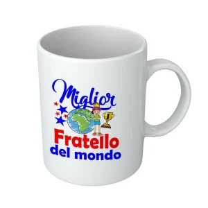 Tazza Fratello – Compleanno Fratello – Miglior Fratello del Mondo – Idee Regalo Fratello – Tazza in Ceramica Fratello – Idea Regalo Fratello – Regalo Compleanno Fratello