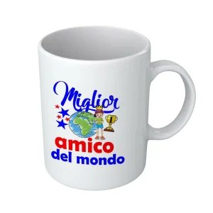 Tazza Amico – Compleanno Amico – Miglior Amico del Mondo – Idee Regalo Amico – Tazza in Ceramica Amico – Idea Regalo Amico – Regalo Compleanno Amico