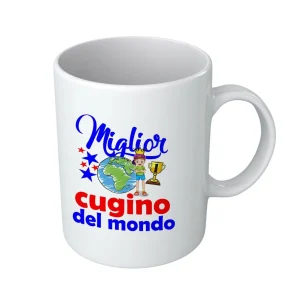Tazza Cugino – Compleanno Cugino – Miglior Cugino del Mondo – Idee Regalo Cugino – Tazza in Ceramica Cugino – Idea Regalo Cugino – Regalo Compleanno Cugino