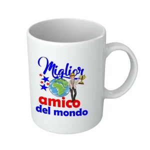 Tazza Amico – Compleanno Amico – Miglior Amico del Mondo – Regali Amico – Tazza Ceramica Amico – Idee Regalo Amico – Regalo Amico Compleanno
