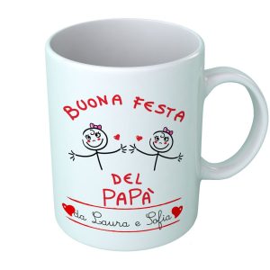 Tazza Festa del Papà [PERSONALIZZABILE] – Femminuccie Buona Festa del Papà – [PERSONALIZZA NOMI] – Idee Regalo Festa del Papà – Tazza Festa Papà – Idea Regalo Papà
