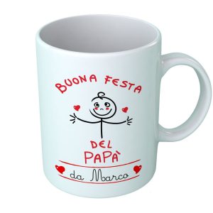 Tazza Festa del Papà [PERSONALIZZABILE] – Maschietto Buona Festa del Papà – [PERSONALIZZA NOME] – Idee Regalo Festa del Papà – Tazza Festa Papà – Idea Regalo Papà