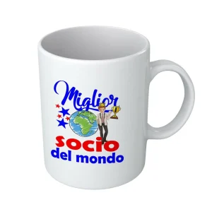 Tazza Socio – Compleanno Socio – Miglior Socio del Mondo – Regali Socio – Tazza Ceramica Socio – Idee Regalo Socio – Regalo Socio Compleanno