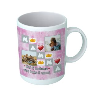 Tazza con FOTO – PERSONALIZZABILE – Madre – Mamma Noi ti amiamo con tutto il cuore – Festa – Compleanno – Famiglia – Fotografie – Donna – Idea Regalo
