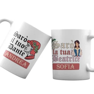 Coppia Tazze San Valentino Personalizzabili – Coppie Iconiche Storiche e di Fantasia – Amore – Tazze per Coppie – [PERSONALIZZA NOMI] – Idee Regalo Fidanzati