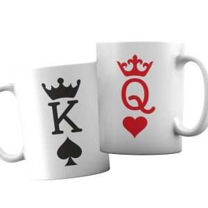 Coppia Tazze  Amore – King and Queen – Festa Innamorati – Maglietta – SanValentino – Idea Regalo Fidanzata – Regalo per Coppia
