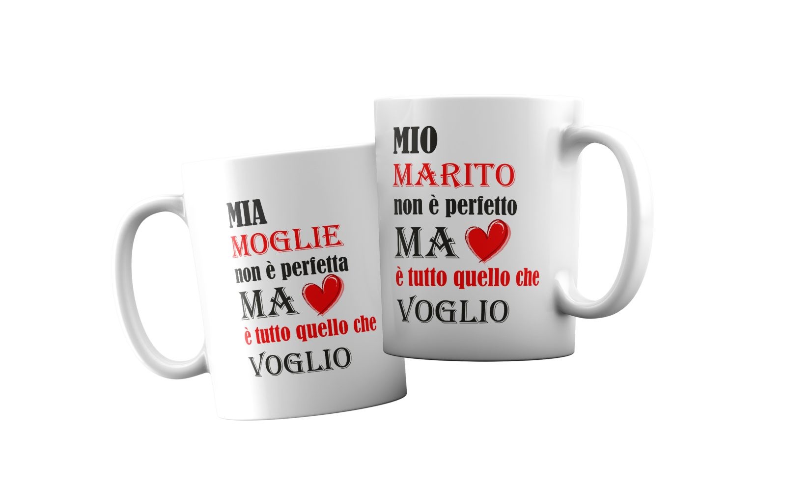 Coppia Tazze Amore – Marito perfetto- Moglie perfetta- Festa Innamorati – Maglietta – SanValentino – Idea Regalo Fidanzata – Regalo per Coppia - immagine 2