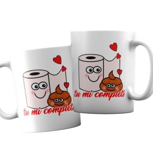Coppia Tazze  Amore -Tu mi completi – Festa Innamorati – Maglietta – SanValentino – Idea Regalo Fidanzata – Regalo per Coppia