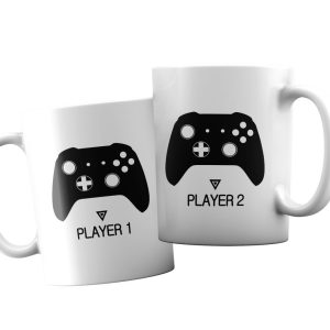 Coppia Tazze  Amore – Player 1 e Player 2 – Lui e Lei – Festa Innamorati – Maglietta – SanValentino – Idea Regalo Fidanzata – Regalo per Coppia