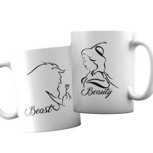 Coppia Tazze  Amore – Beauty – Beast – Favola Amore – Festa Innamorati – Maglietta – SanValentino – Idea Regalo – Regalo per Coppia