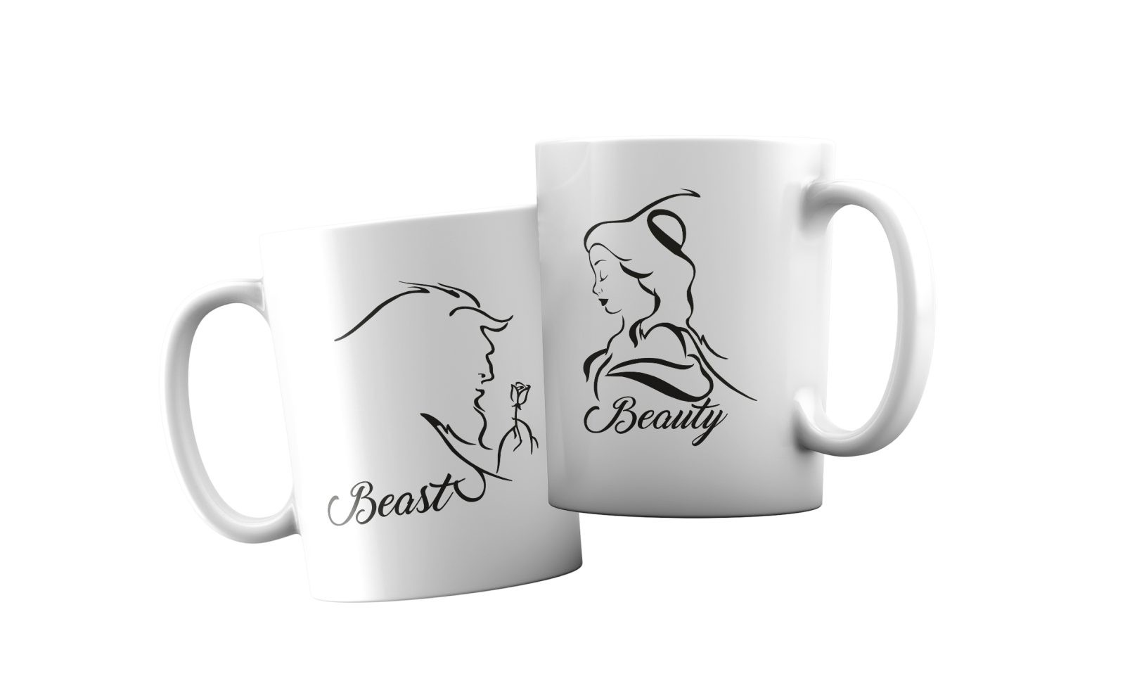 Coppia Tazze Amore – Beauty – Beast – Favola Amore – Festa Innamorati – Maglietta – SanValentino – Idea Regalo – Regalo per Coppia - immagine 2