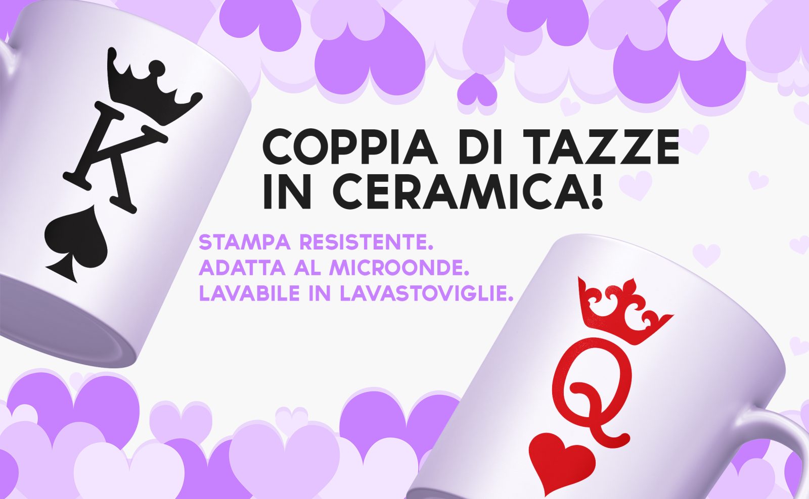 Coppia Tazze Amore – King and Queen – Festa Innamorati – Maglietta – SanValentino – Idea Regalo Fidanzata – Regalo per Coppia - immagine 3