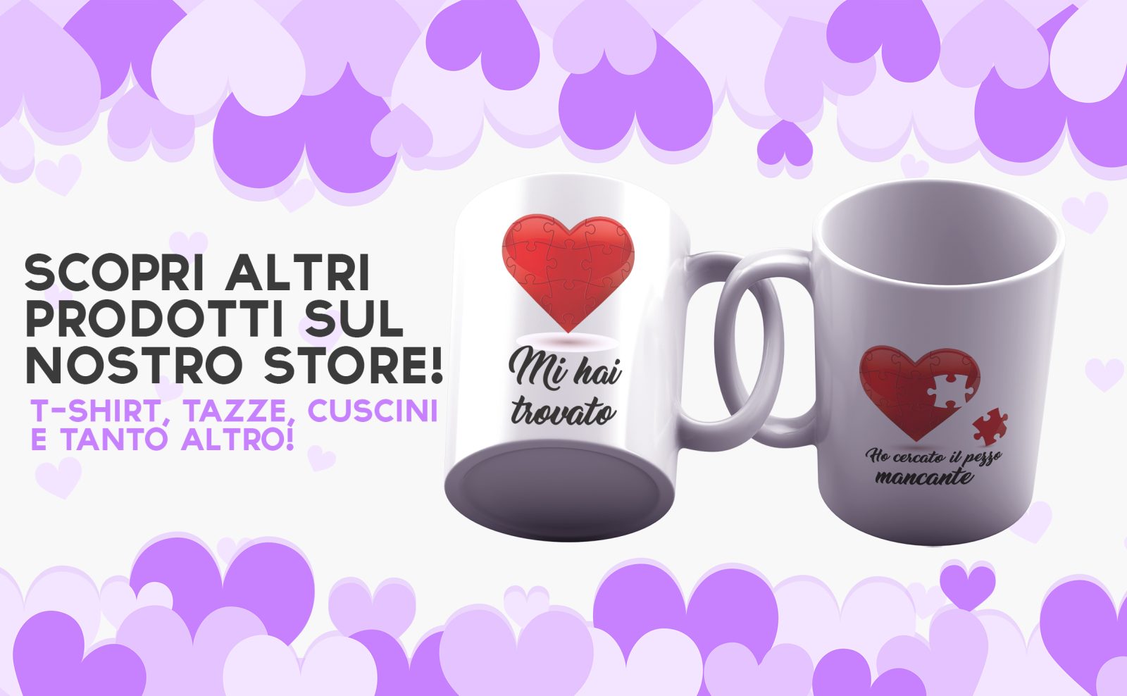 Coppia Tazze Amore – Puzzle pezzo mancante – Festa Innamorati – Maglietta – SanValentino – Idea Regalo Fidanzata – Regalo per Coppia - immagine 4