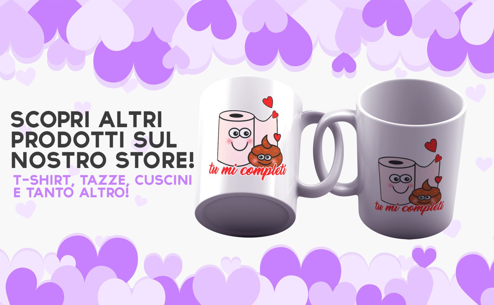 Coppia Tazze Amore -Tu mi completi – Festa Innamorati – Maglietta – SanValentino – Idea Regalo Fidanzata – Regalo per Coppia - immagine 4