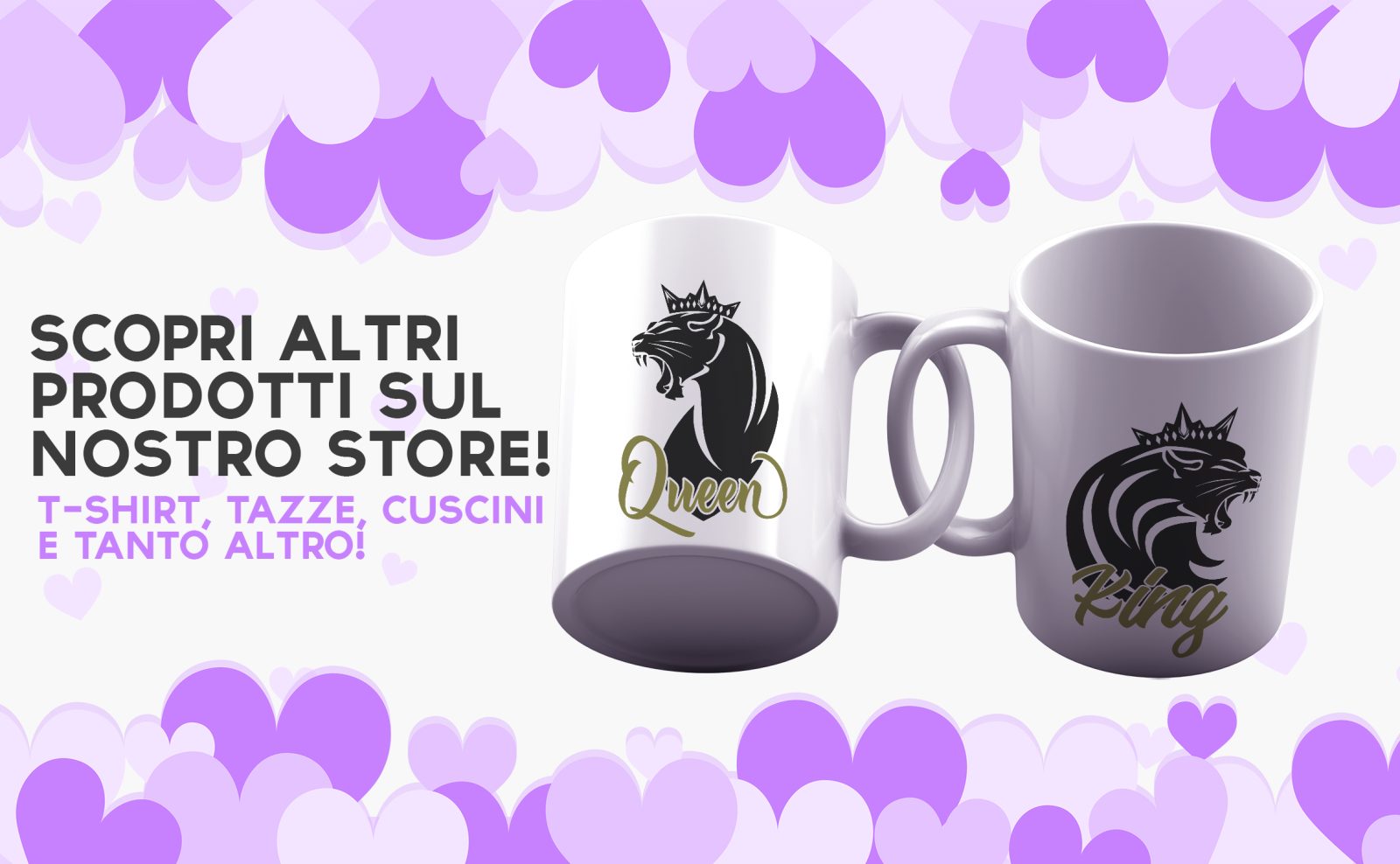 Coppia Tazze Amore – King – Queen -Lion – Festa Innamorati – Maglietta – SanValentino – Idea Regalo Fidanzata – Regalo per Coppia - immagine 4