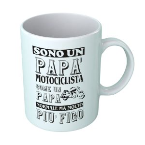 Tazza Custom – Tazza Papà – Sono un Papà Motociclista come un Papà normale ma molto più figo – Tazza Papà Divertente – Gadget Papà – Idea Regalo Papà