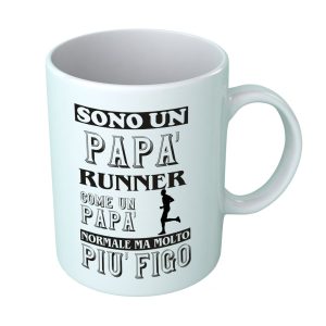 Tazza Runner – Tazza Papà – Sono un Papà Runner come un Papà normale ma molto più figo – Tazza Papà Divertente – Gadget Papà – Idea Regalo Papà