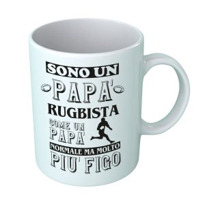 Tazza Rugby – Tazza Papà – Sono un Papà Rugbista come un Papà normale ma molto più figo – Tazza Papà Divertente – Gadget Papà – Idea Regalo Papà