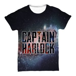 Maglietta Uomo Donna Capitan Harlock – Captain Harlock – Maglietta Capitan Harlock Cartoon Anni 80