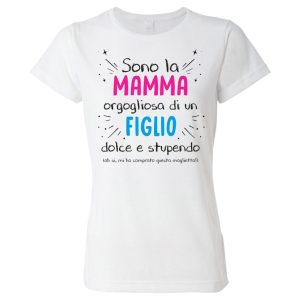 Tshirt festa della mamma – Sono la mamma orgogliosa di un figlio stupendo – Regalo Mamma – Festa della Mamma – Tshirt Mamma – Idea Regalo Mamma