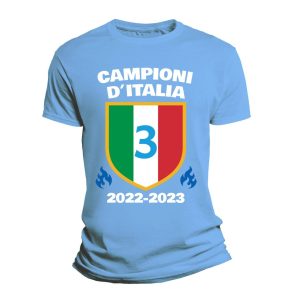 Maglietta – Scudetto – 3 – Campioni D’Italia 2022 2023 – Napule – Vittoria – Calcio – Uomo – Donna