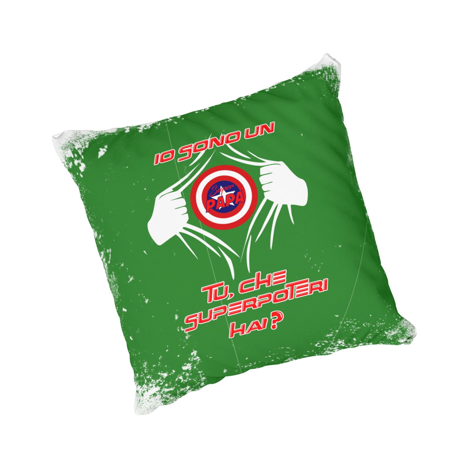 Cuscino Festa del Papà – Io sono un superpapà tu che superpoteri hai? – Love – Evento – Superpapà – Gadget Idee Regalo - immagine 2