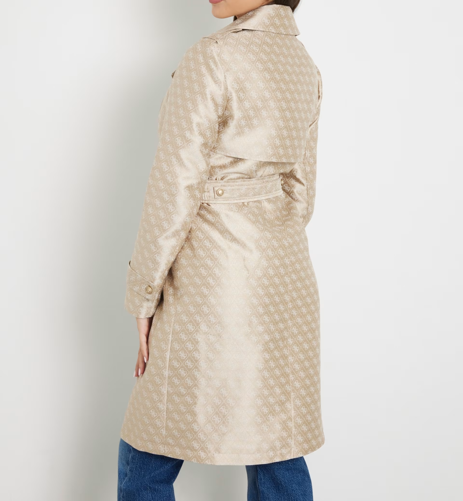 Guess Trench in jacquard con logo 4g W3YL03WFIR2 - immagine 3