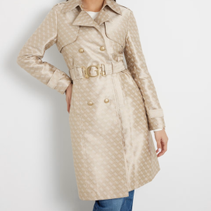 Guess Trench in jacquard con logo 4g W3YL03WFIR2