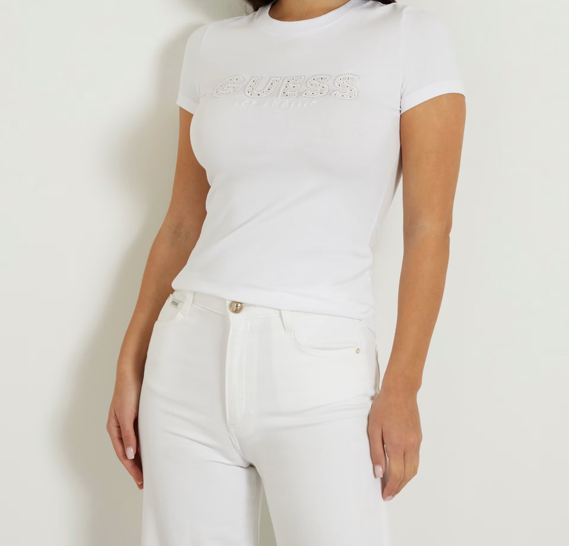 Guess t-shirt, logo pizzo sangallo W4GI14J1314 - immagine 2