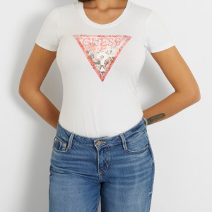 T-shirt con logo floreale W4GI21J1314