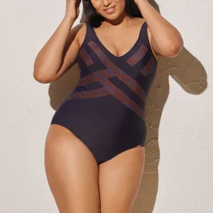 Ysabel Mora costume intero blu modellante