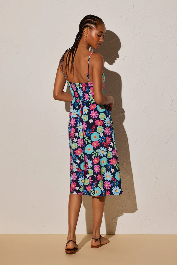 Ysabel Mora vestito midi floreale con bretelle regolabili - immagine 3