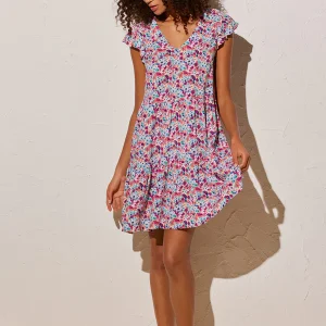 Ysabel Mora vestitino multicolor con balze