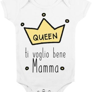 Body Neonato Festa della Mamma – Queen – ti voglio bene Mamma – Body Neonato Mamma – Body Mamma – Idea Regalo Mamma