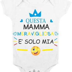 Body Neonato Festa della Mamma – Maschietto Questa Mamma meravigliosa è solo mia – Body Neonato Mamma – Body Mamma – Idea Regalo Mamma