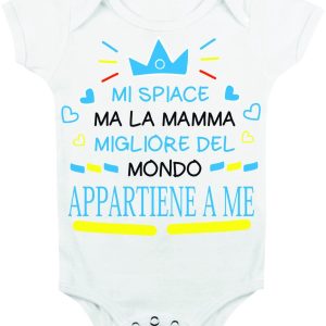 Body Neonato Festa della Mamma – Maschietto Mi spiace, ma la Mamma migliore del mondo appartiene a me – Body Neonato Mamma – Body Mamma – Idea Regalo Mamma