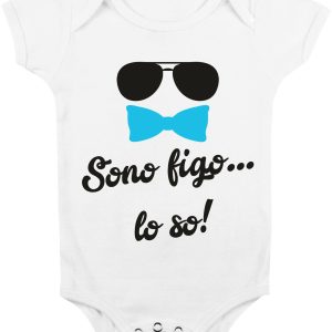 Body Neonato Divertenti – Maschietto Sono figo…lo so! – Body Neonato Simpatici – Body Neonato Divertenti – Idea Regalo Neonato