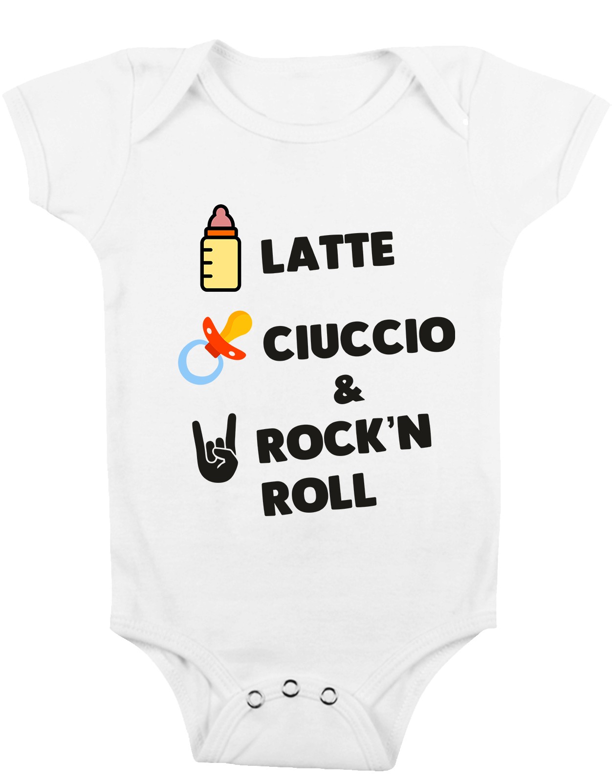 Body Neonato Divertenti – Body, ciuccio & Rock’n Roll – Body Neonato Simpatici – Body Neonato Divertenti – Idea Regalo Neonato