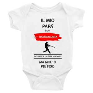 Body da neonato Il mio Papà è un baseballista in pratica un Papà normale ma molto più figo – Body Neonato Festa del Papà – Body neonato Papà – baseball – Body Neonato Divertenti – Idea Regalo