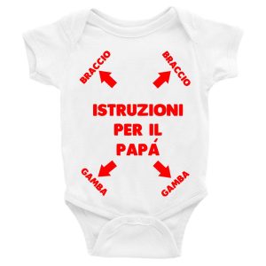 Body da Neonato Istruzioni per il Papà – Body Simpatici e Divertenti – Body Neonato Divertenti – Body Neonato Manica Corta – Body Neonato – Body da Neonato – Idea Regalo