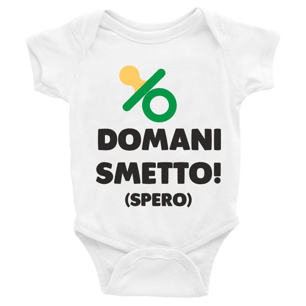 Body da Neonato Domani smetto (spero) – Body Simpatici e Divertenti – Body Neonato Divertenti – Body Neonato Manica Corta – Body Neonato – Body da Neonato – Idea Regalo - immagine 2