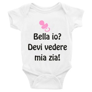 Body da Neonato femminuccia Bella io? Devi vedere mia Zia – Body Simpatici e Divertenti – Body Neonato Divertenti – Body Neonato Manica Corta – Body da Neonato – Idea Regalo