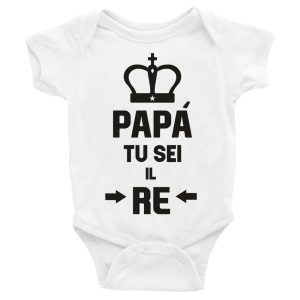 Body da Neonato Papà tu sei il re – Festa del Papà – Body Simpatici e Divertenti – Body Neonato Divertenti – Body Neonato Manica Corta – Body Neonato – Body da Neonato – Idea Regalo