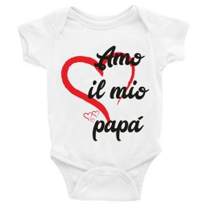 Body da Neonato amo il mio Papà – Body Simpatici e Divertenti – Body Neonato Divertenti – Body Neonato Manica Corta – Body Neonato – Body da Neonato – Idea Regalo