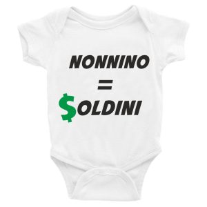 Body da neonato nonnino = $oldini – festa dei nonni – humor – pagliaccetto in cotone