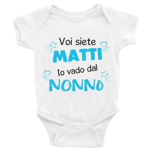 Body da neonato maschietto Voi siete matti io vado dal nonno – Body Neonato – Body Neonato Divertente – Body Neonato Simpatici e Divertenti – Body Divertenti – Idea Regalo