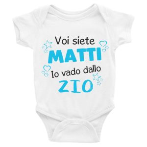 Body da neonato maschietto Voi siete matti io vado dallo zio – Body Neonato – Body Neonato Divertente – Body Neonato Simpatici e Divertenti – Body Divertenti – Idea Regalo