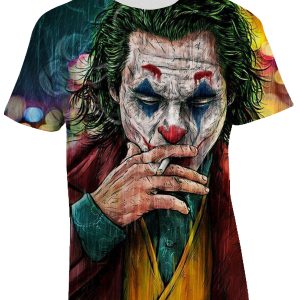 Tshirt Joker 2019  Uomo Donna  – smoke – film cult – All Over – Idea Regalo Originale
