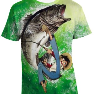 Tshirt Sampei Maglietta Pescatore – T-shirt mitico cartone Anni 80 – Uomo Donna
