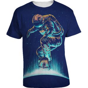 Tshirt Austronauta Skater – space – man in the moon Maglietta Uomo Donna